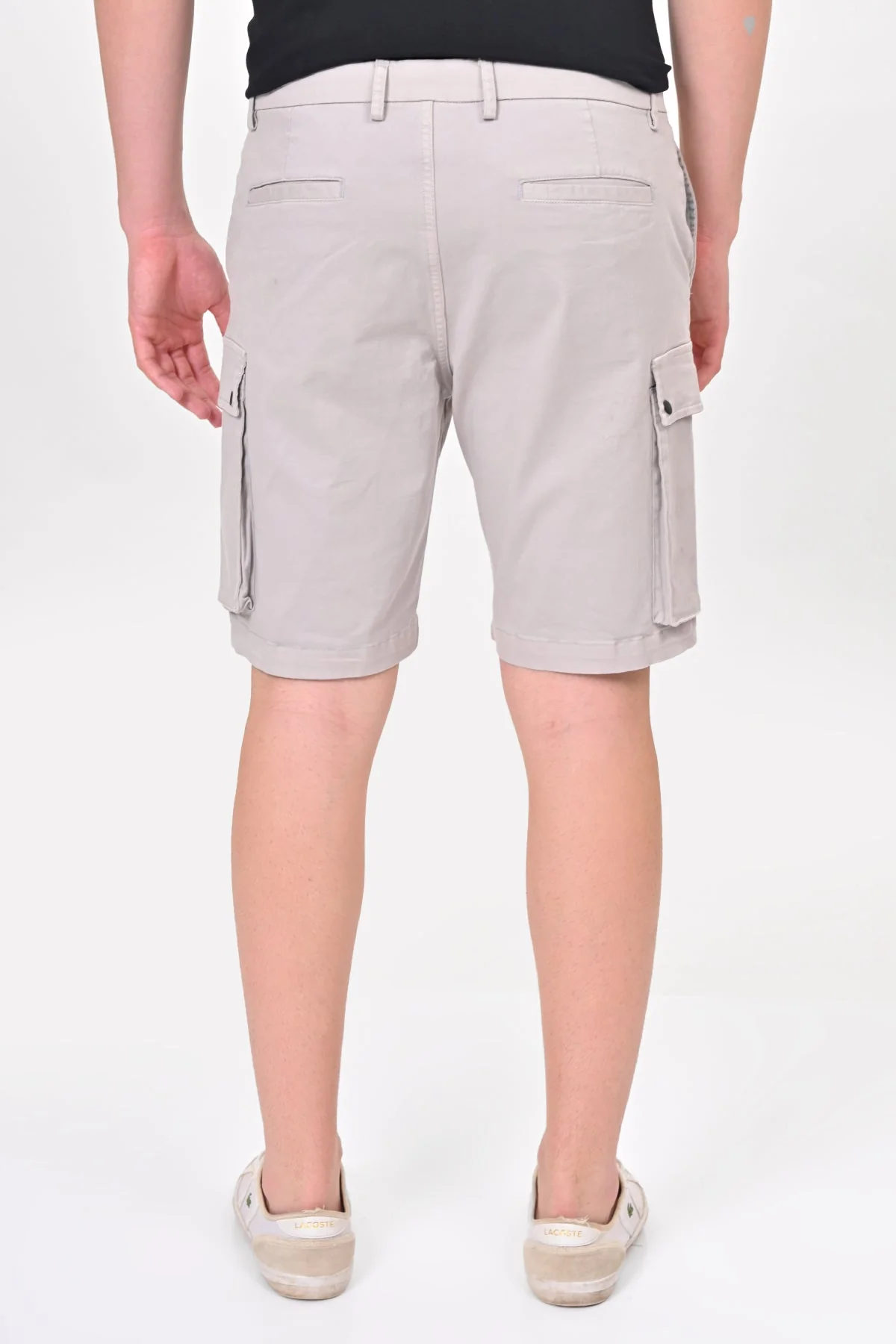 Men Cambridge Stretch Comfort Cargo Shorts Lt Grey - Image 4