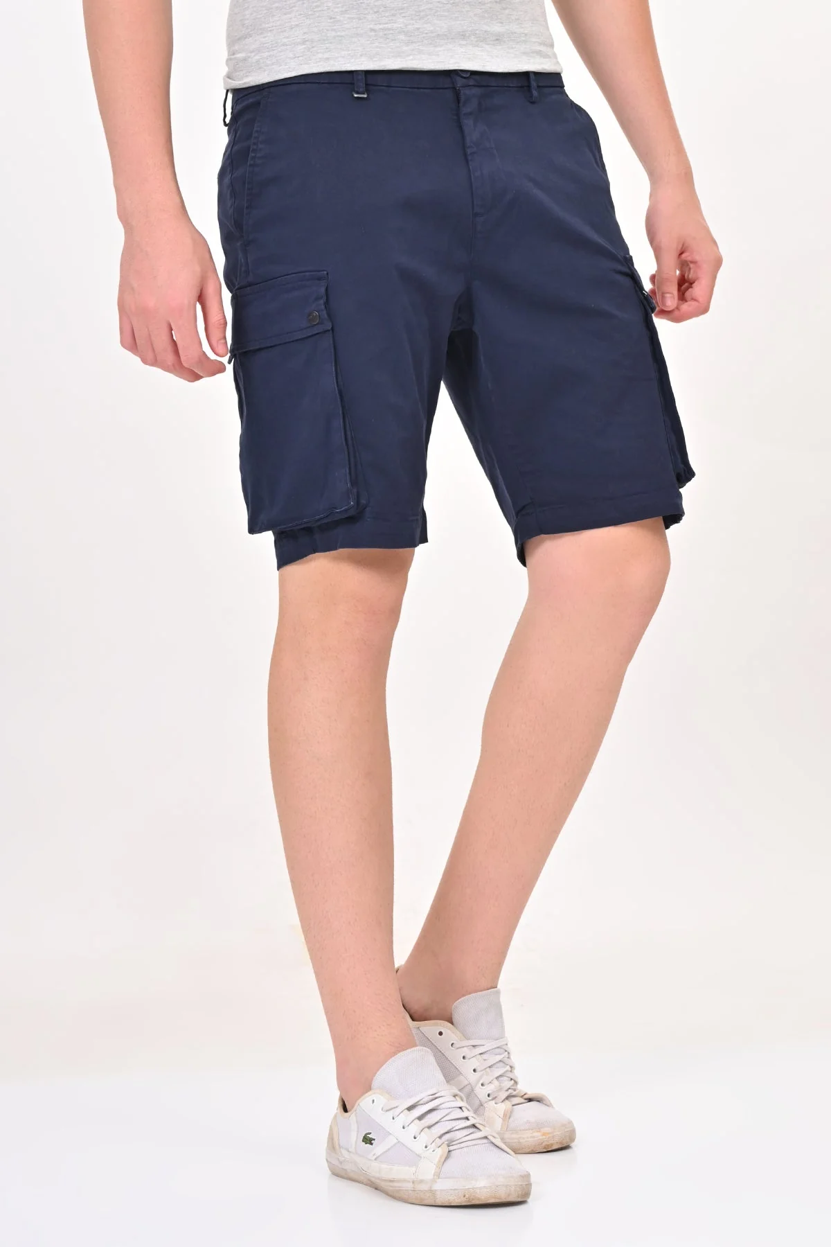 Men Cambridge Stretch Comfort Cargo Shorts Navy - Image 2