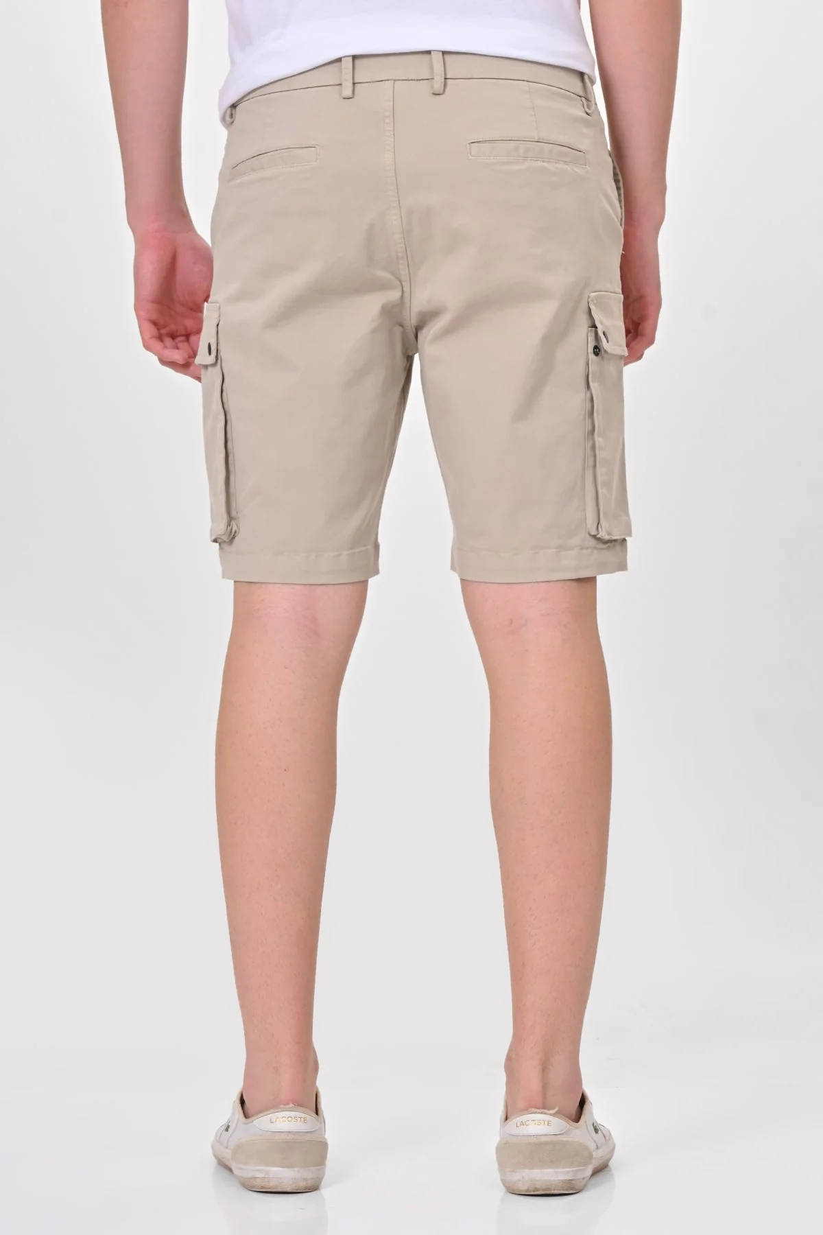 Men Cambridge Stretch Comfort Cargo Shorts Stone - Image 5