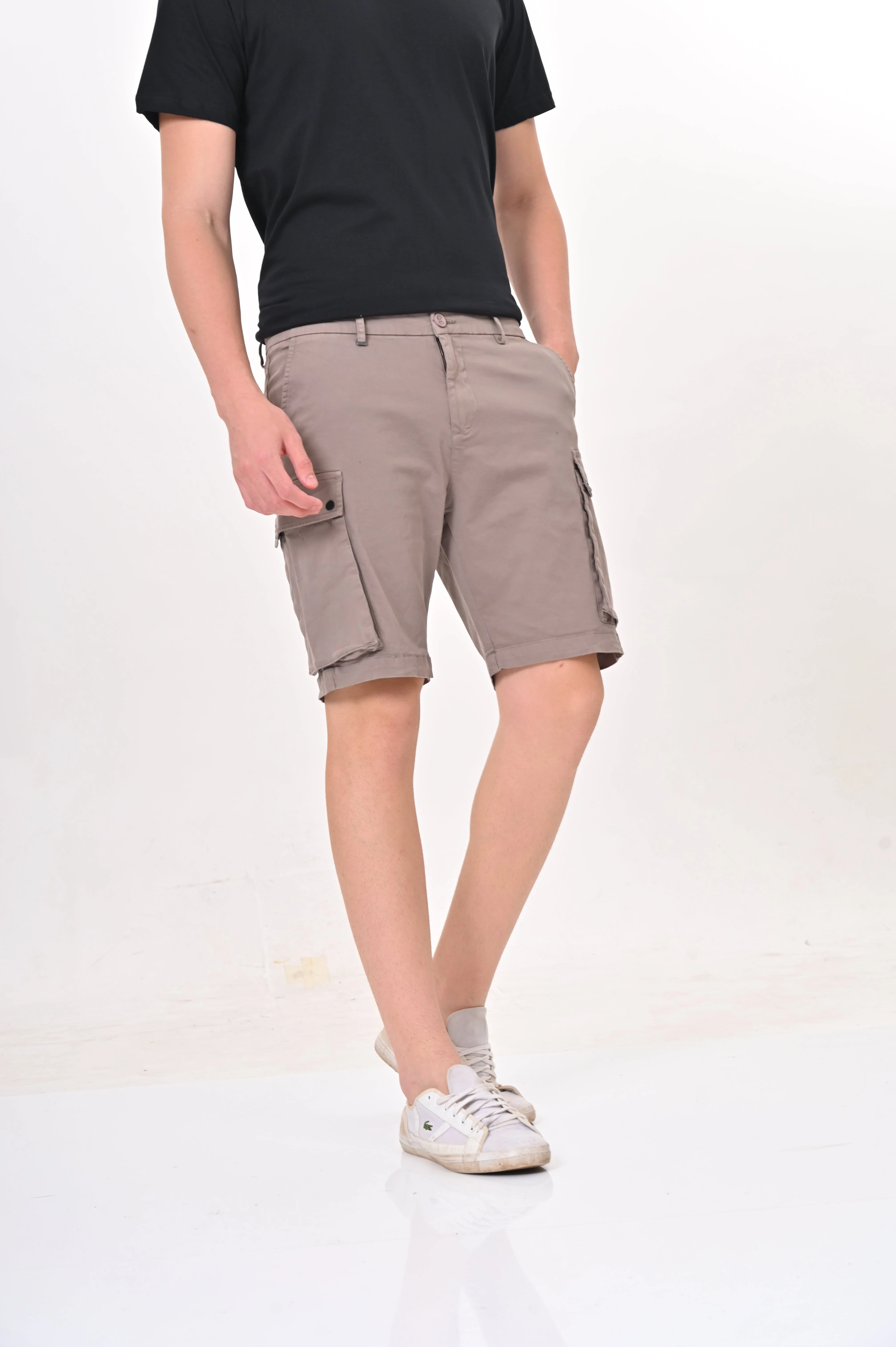 Men Cambridge Stretch Comfort Cargo Shorts Taupe - Image 2