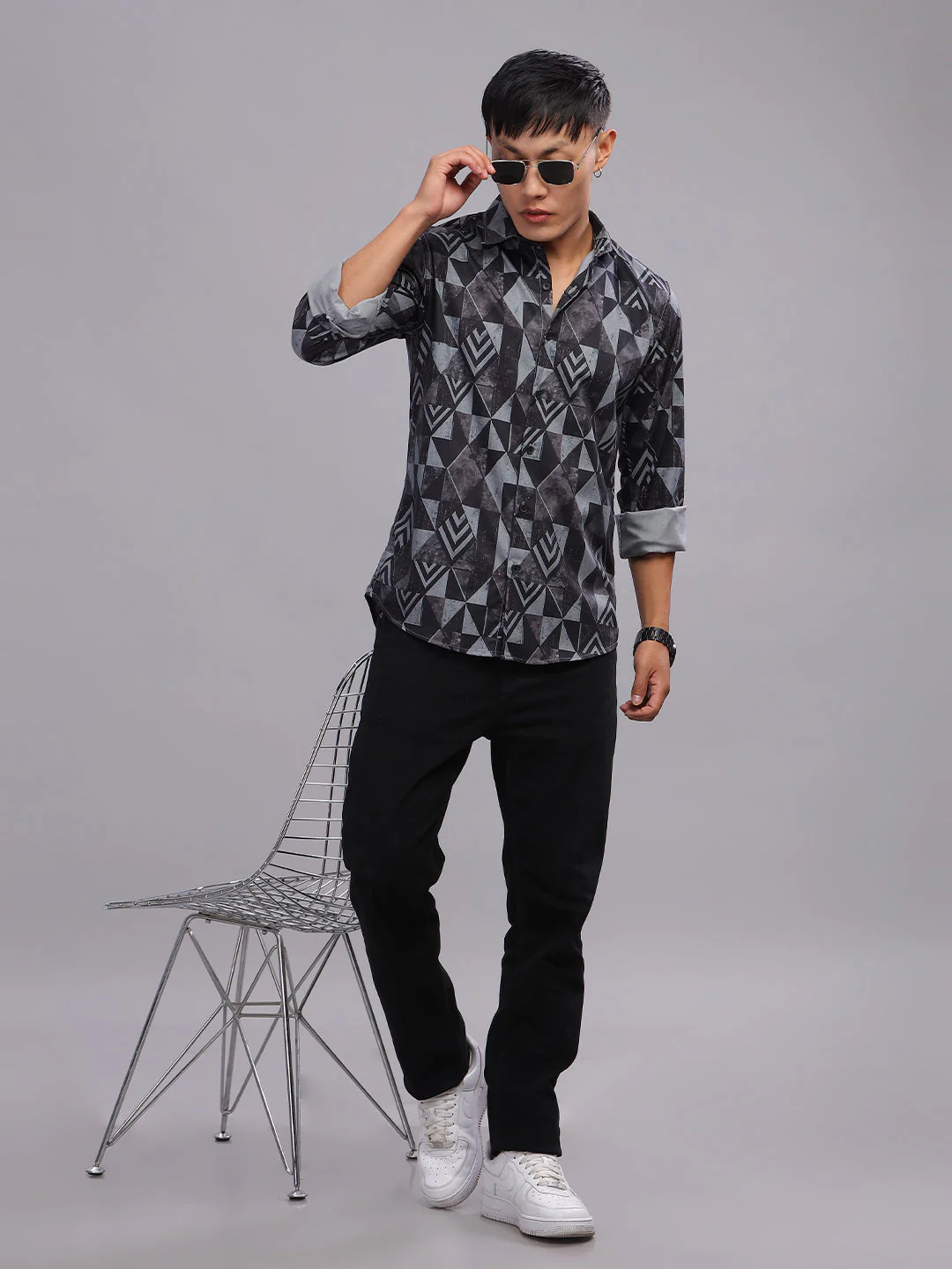 Men Canby Black Print Shirt - Image 2