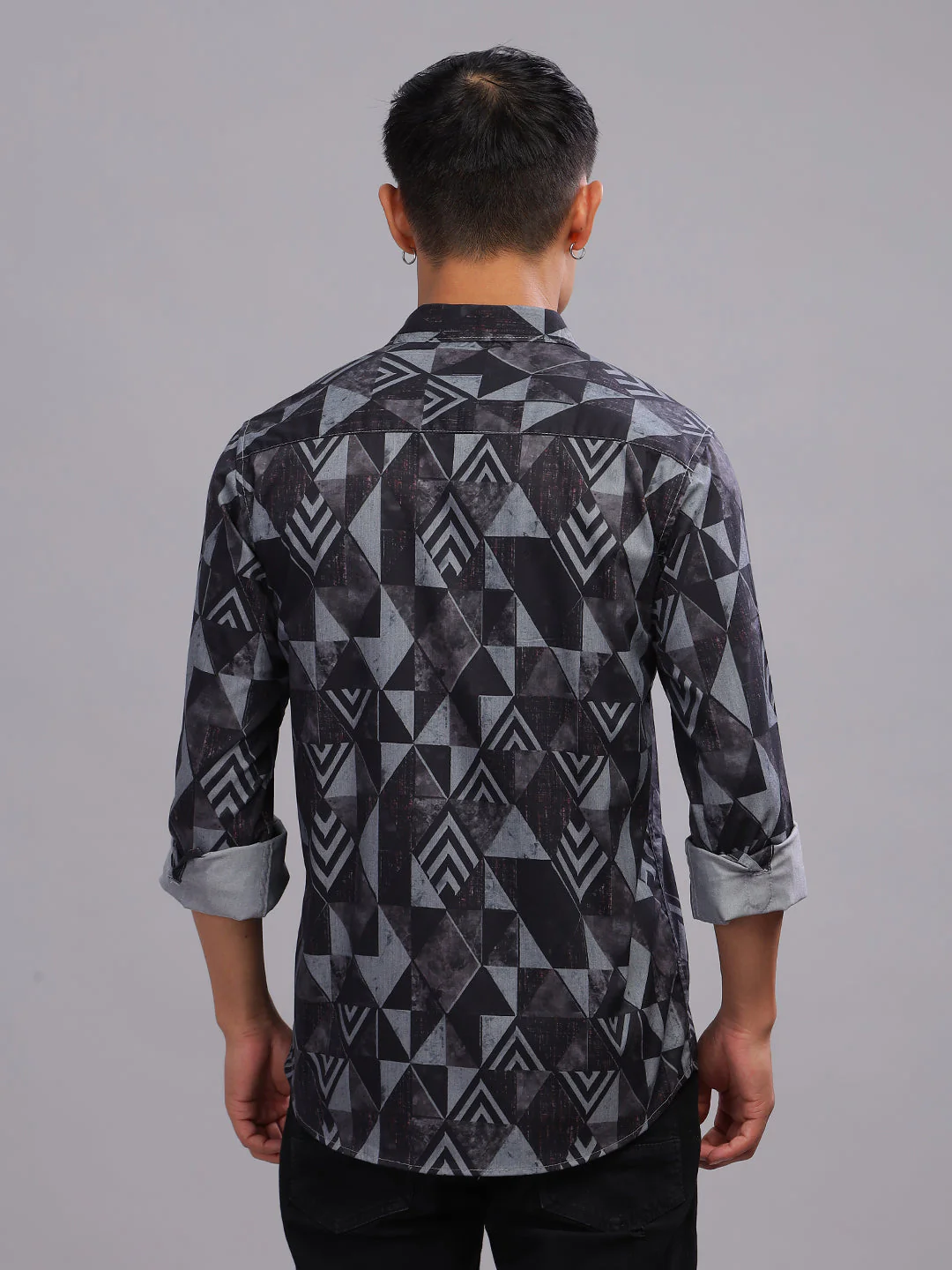 Men Canby Black Print Shirt - Image 3