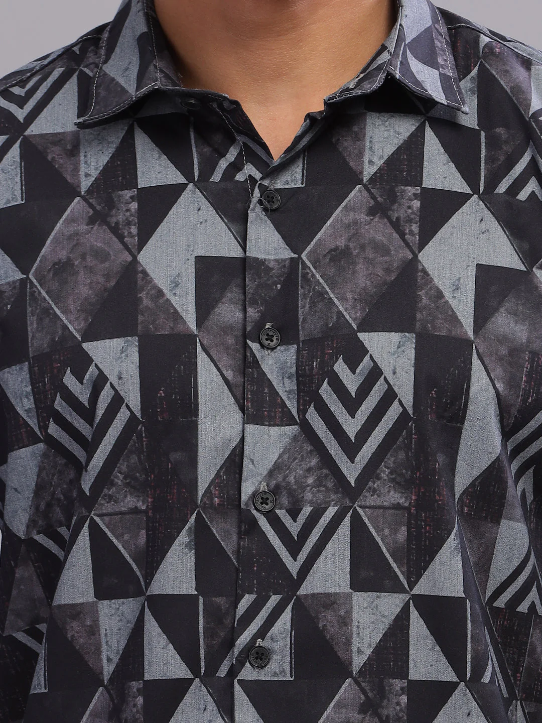 Men Canby Black Print Shirt - Image 5