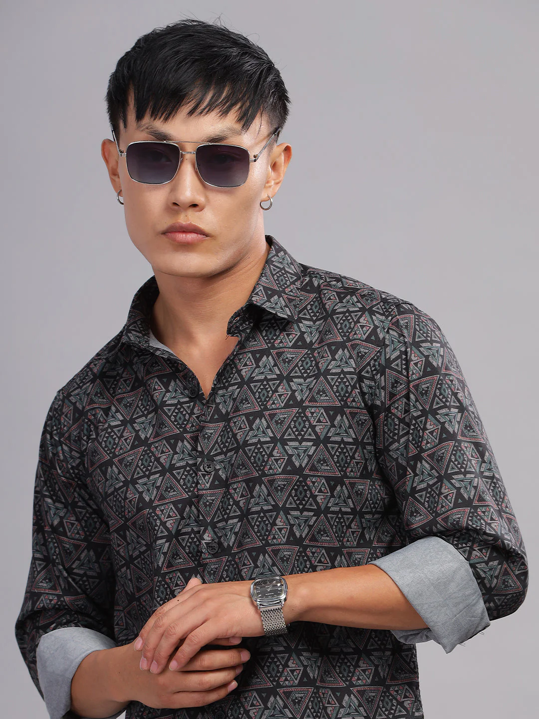 Men Canby Black Print Shirt - Image 6