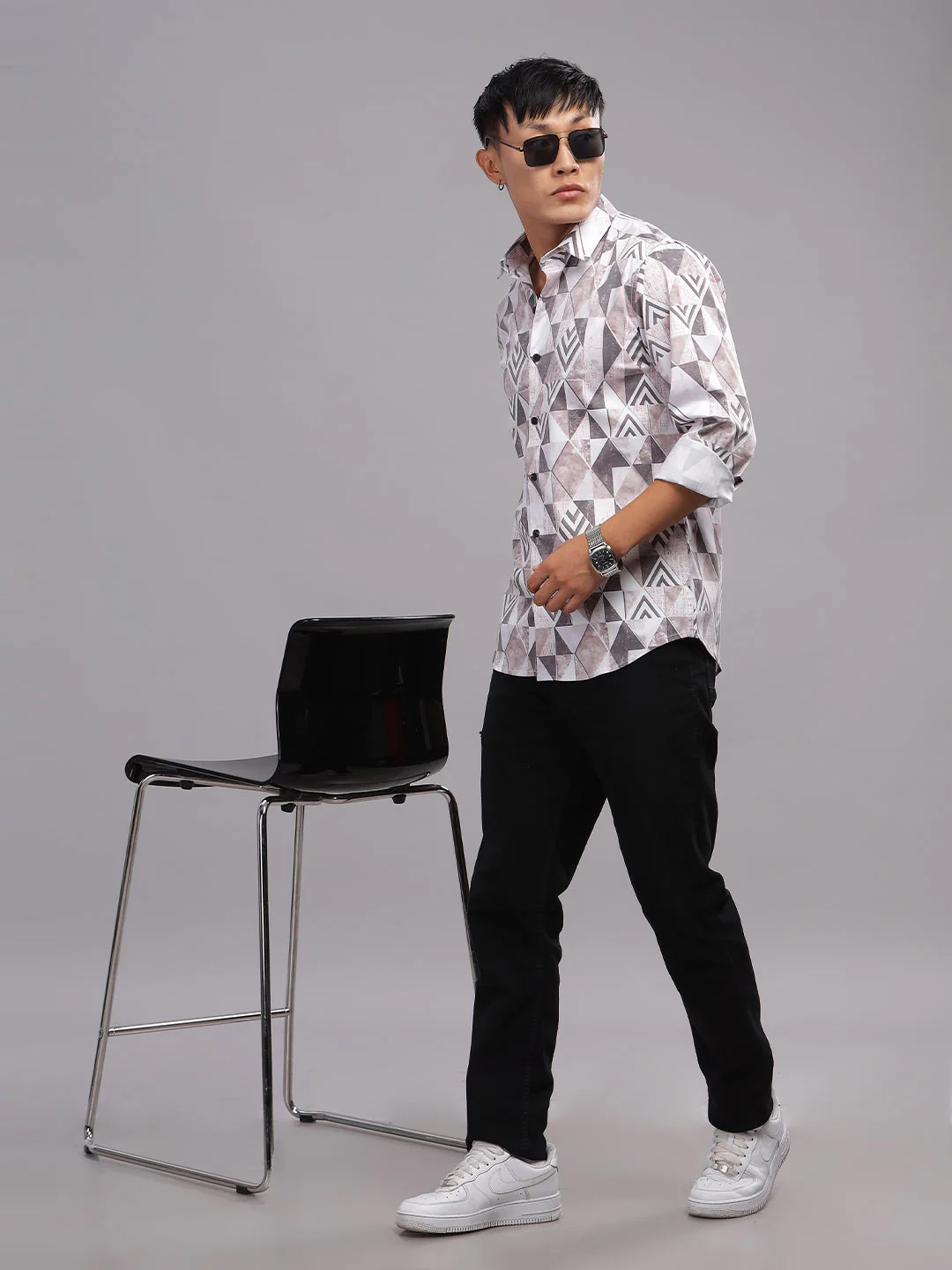 Men Canby White Print Shirt - Image 3