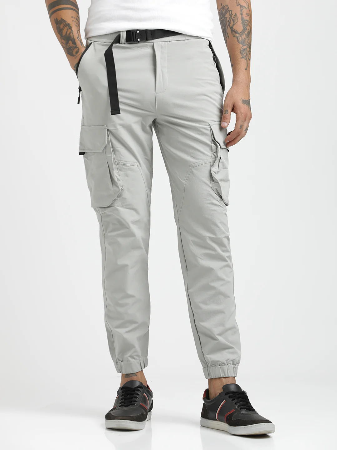 Men Cargo Joggers with Multi-Pocket Design