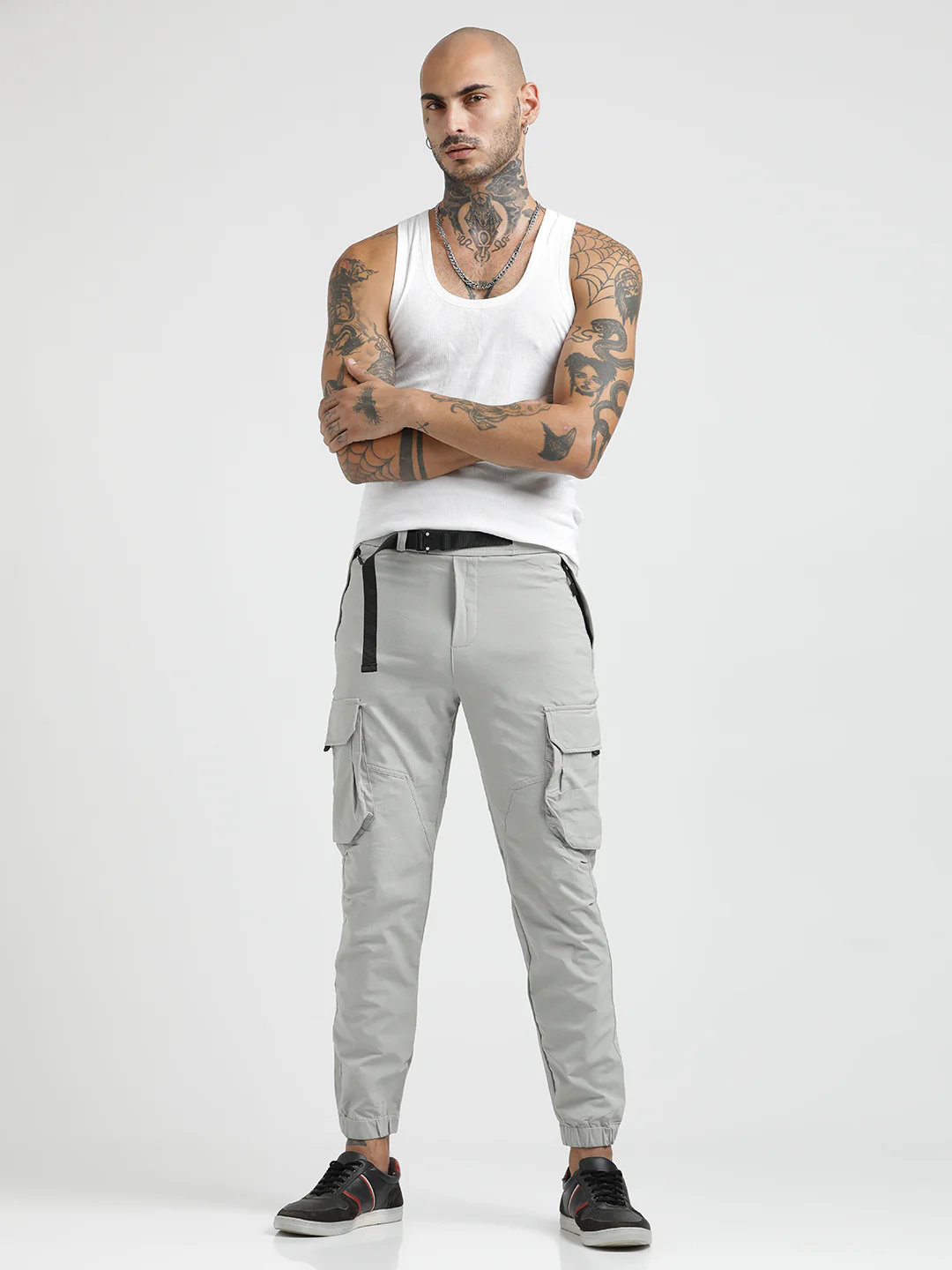 Men Cargo Joggers with Multi-Pocket Design - Image 2