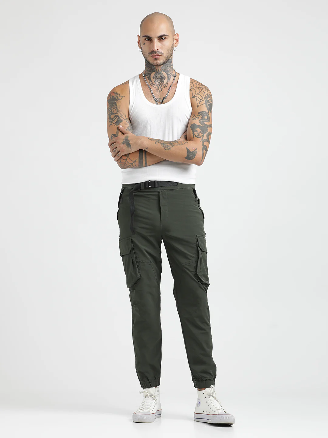 Men Cargo Joggers with Multi-Pocket Design - Image 2