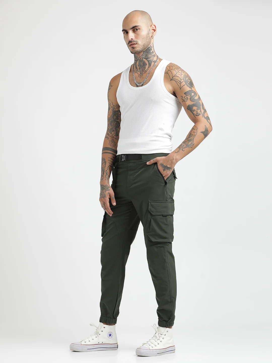 Men Cargo Joggers with Multi-Pocket Design - Image 4