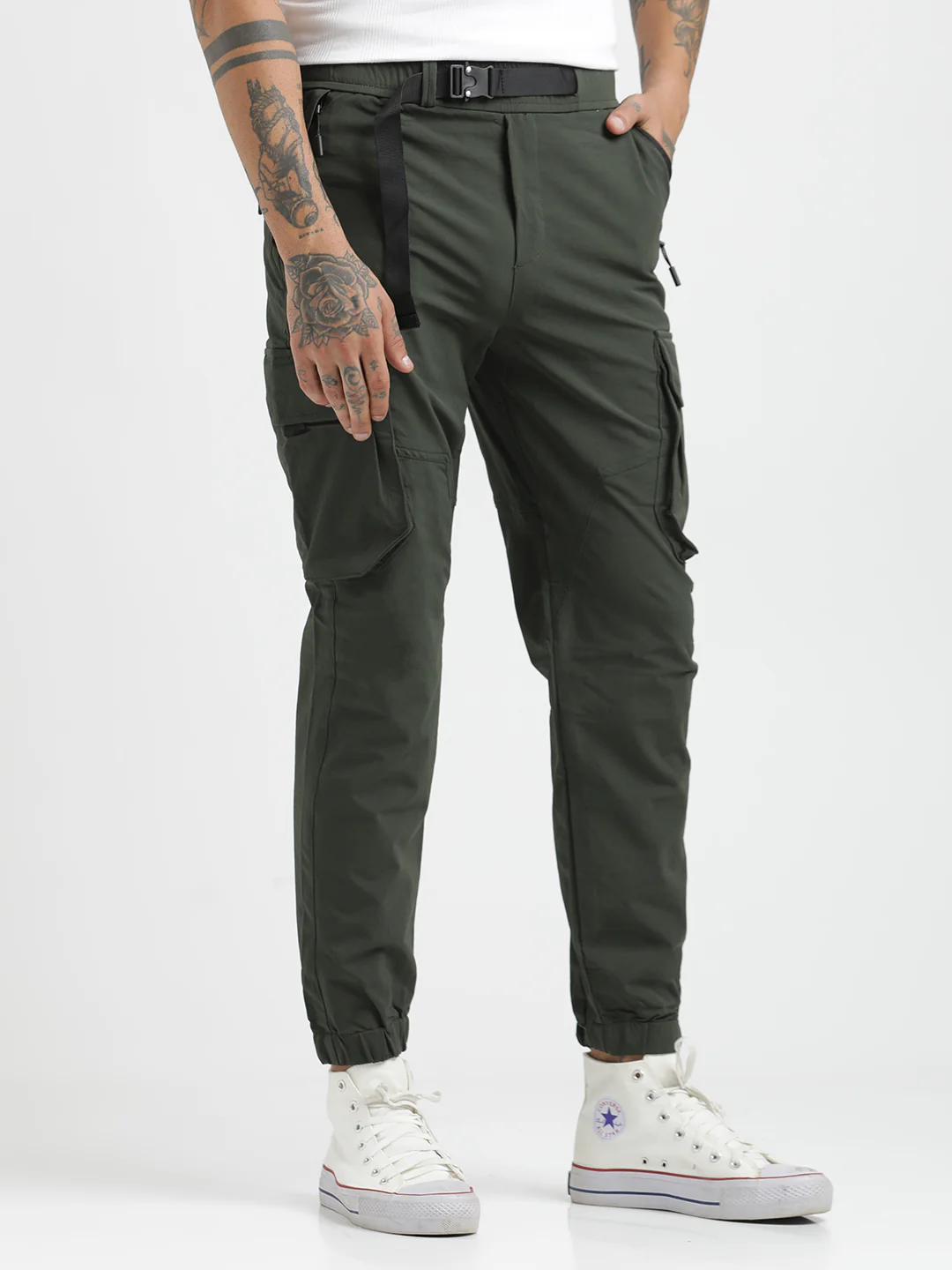 Men Cargo Joggers with Multi-Pocket Design - Image 5
