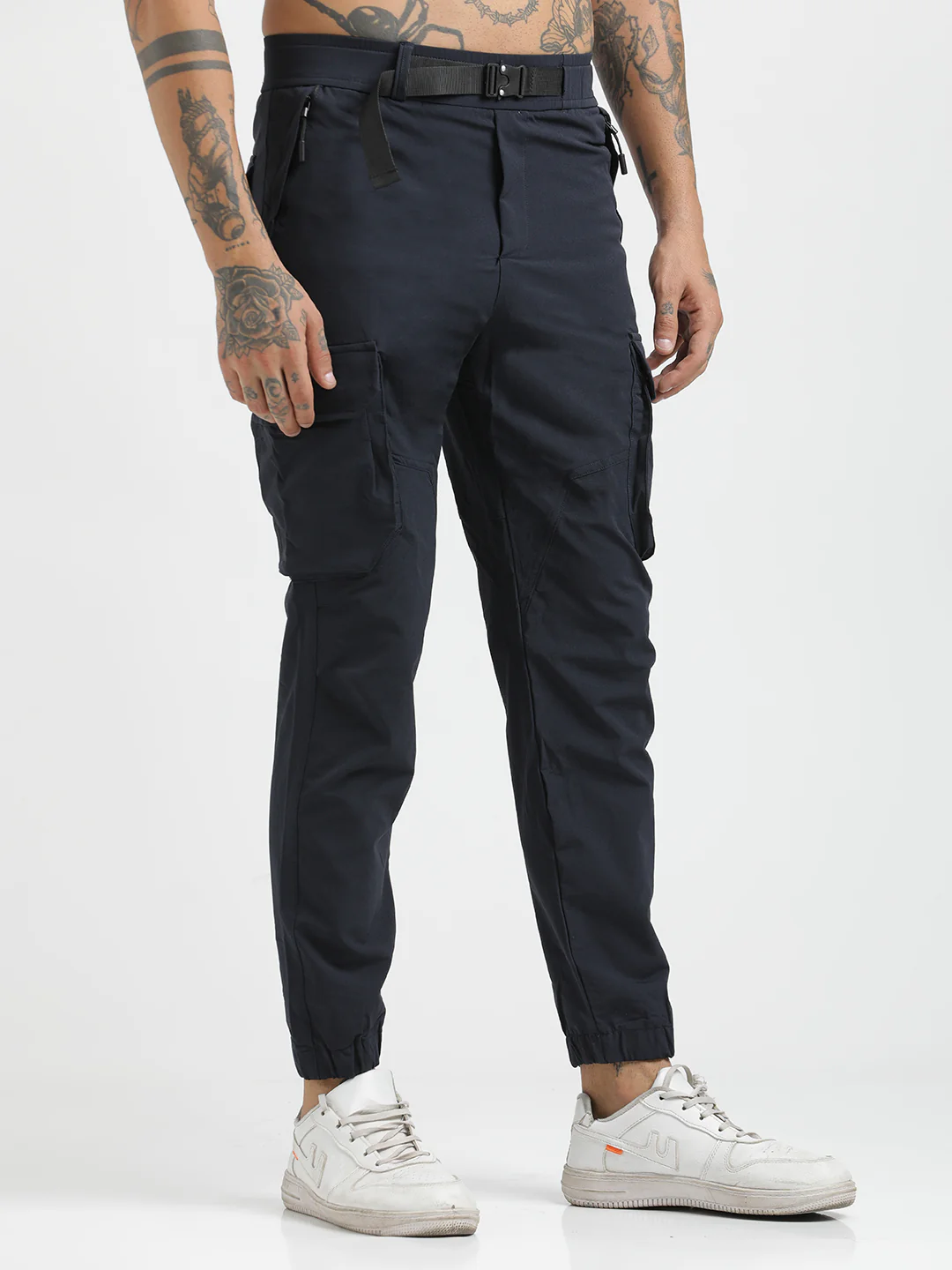 Men Cargo Joggers with Multi-Pocket Design