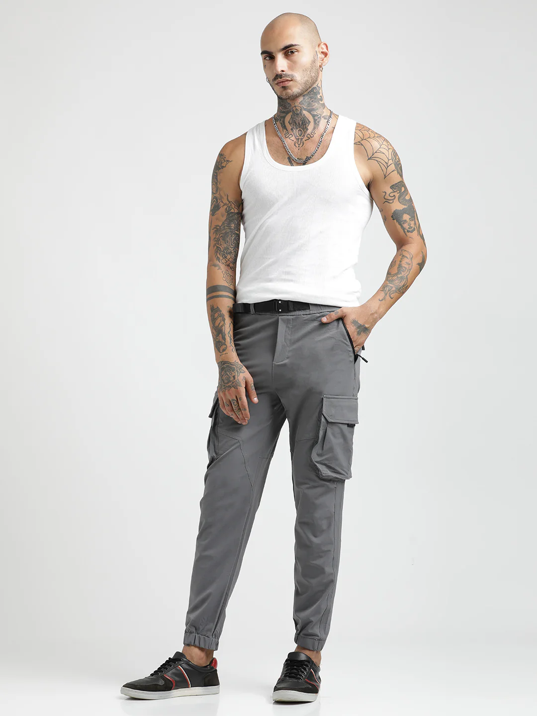 Men Cargo Joggers with Multi-Pocket Design - Image 2