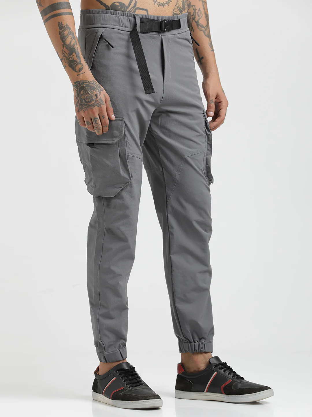 Men Cargo Joggers with Multi-Pocket Design - Image 4