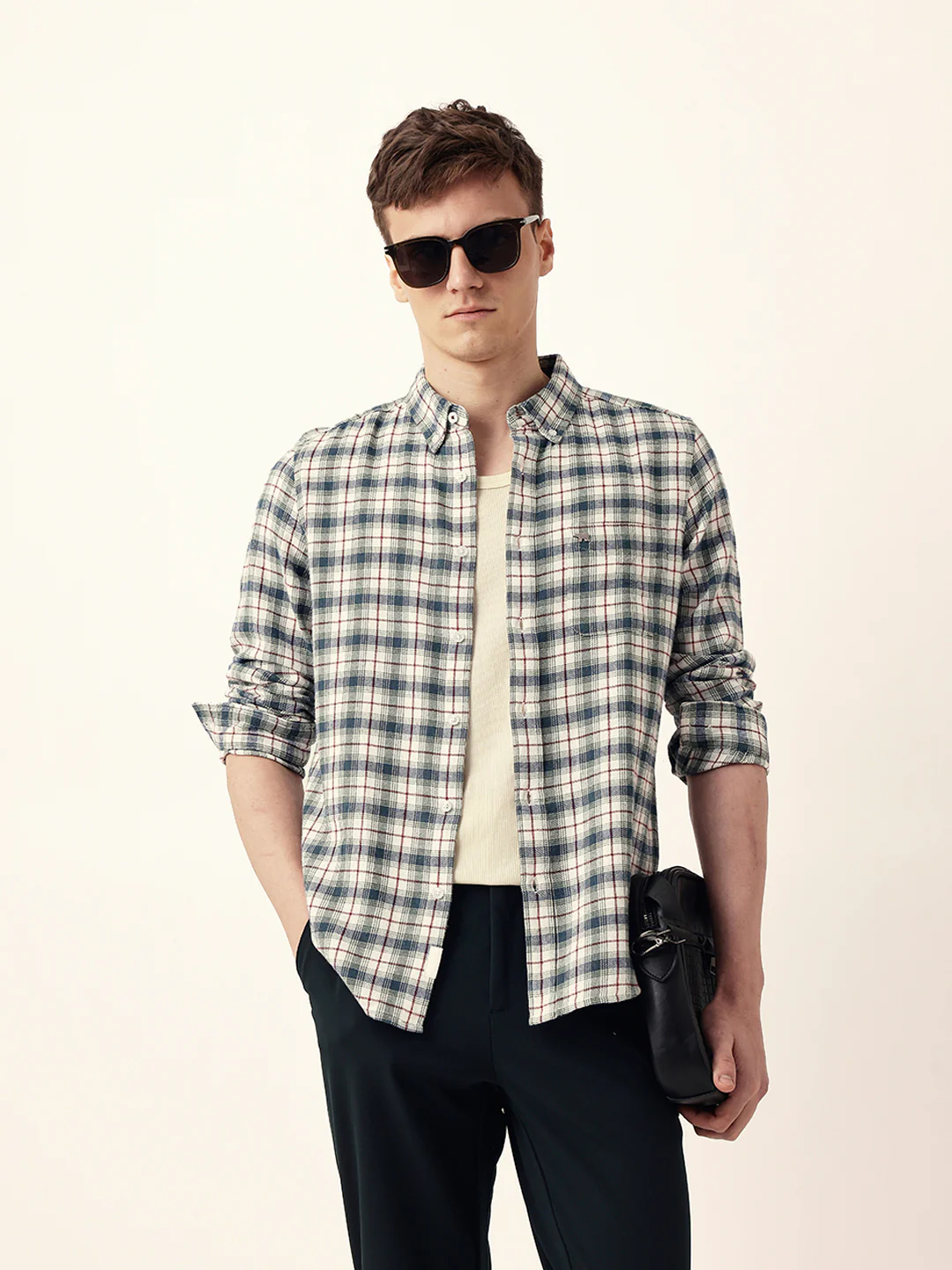 Men Casual Checked Shirt - Image 2