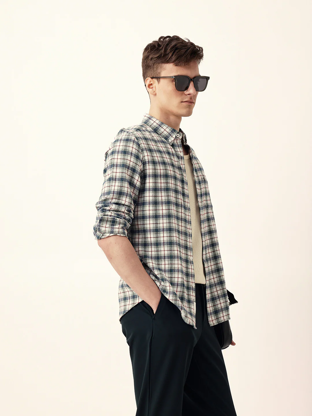 Men Casual Checked Shirt - Image 4