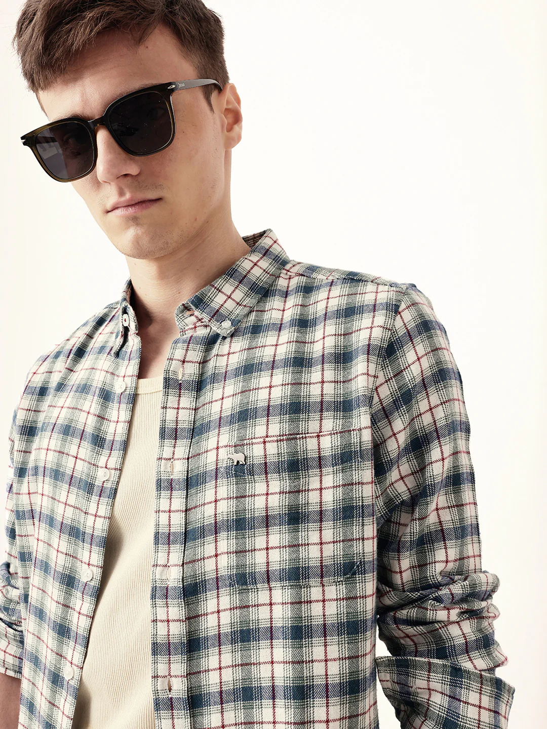Men Casual Checked Shirt - Image 5