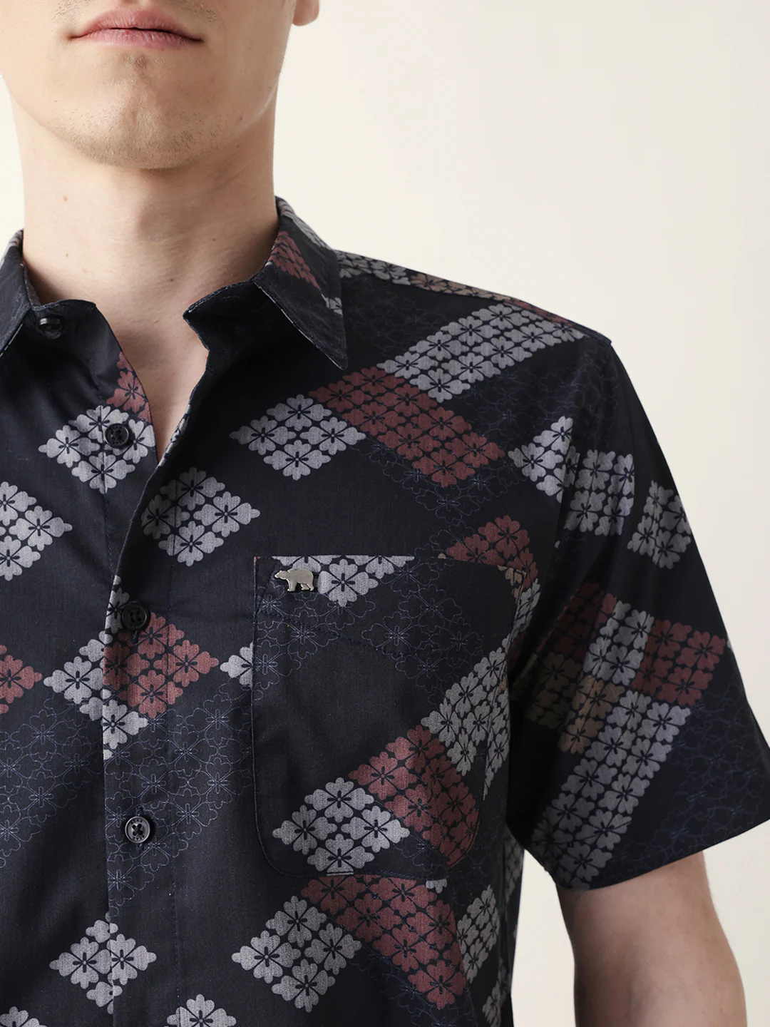 Men Casual Geometric Print Shirt - Image 5