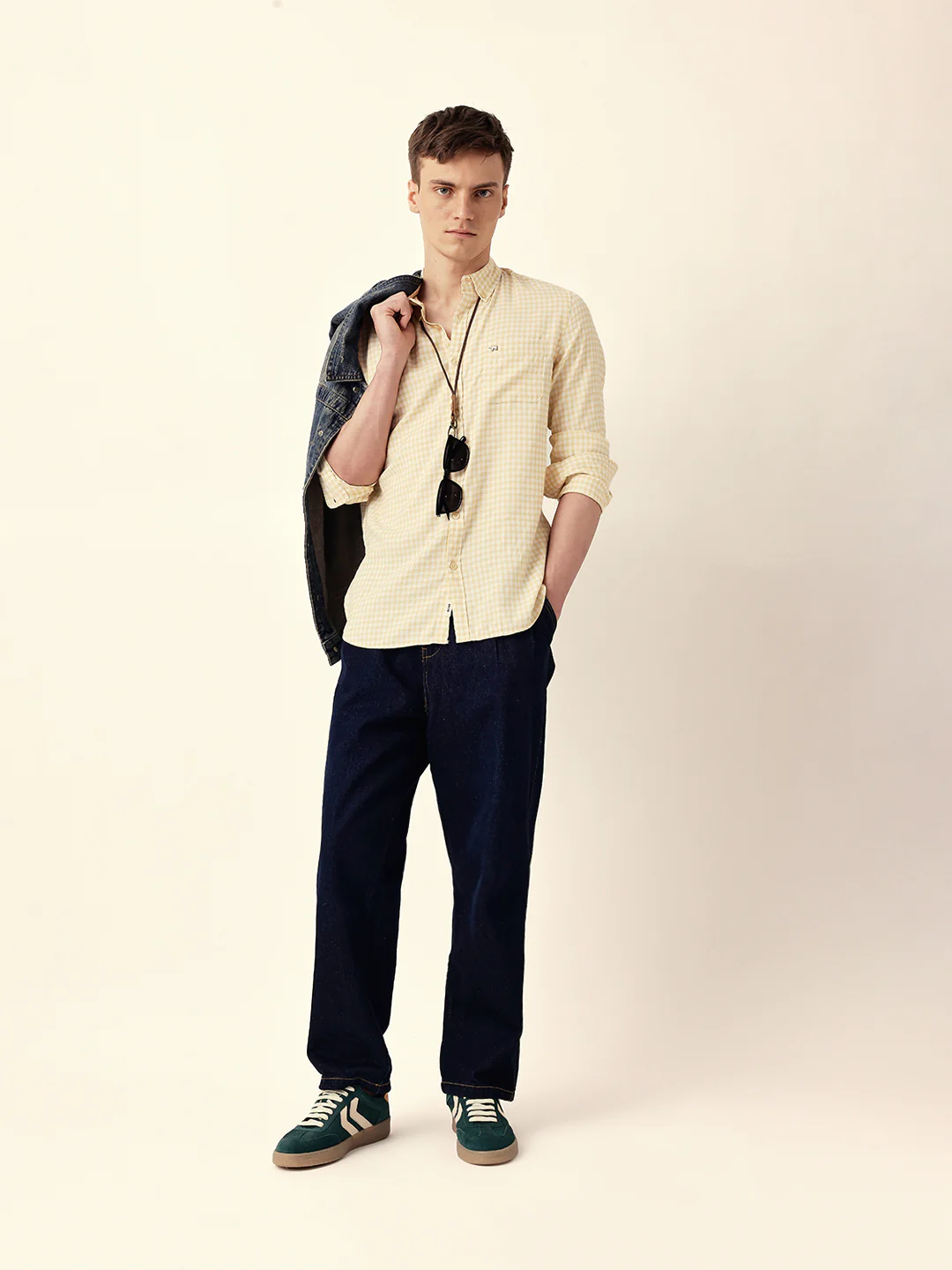 Men Casual Gingham Check Shirt - Image 3