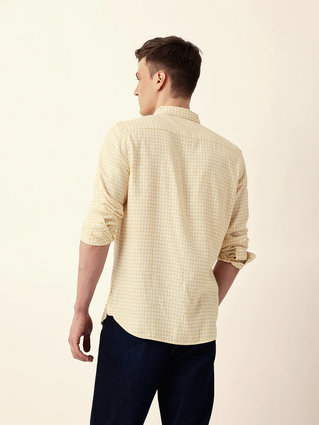 Men Casual Gingham Check Shirt - Image 8