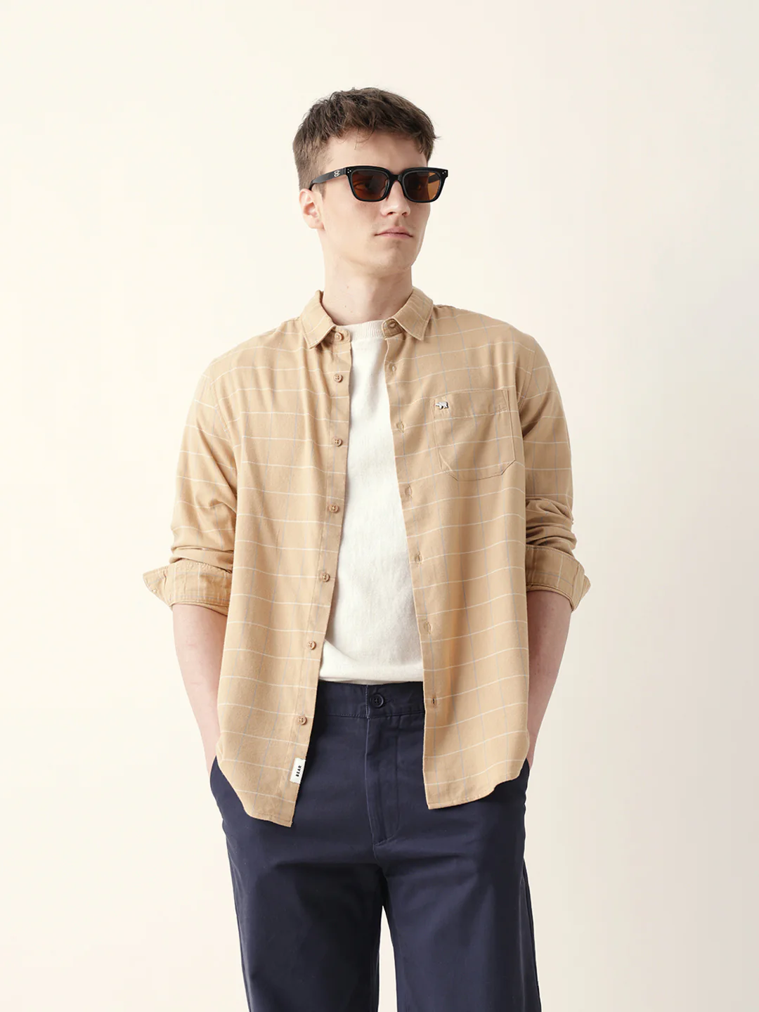 Men Casual Plaid Button-Down Shirt - Image 3