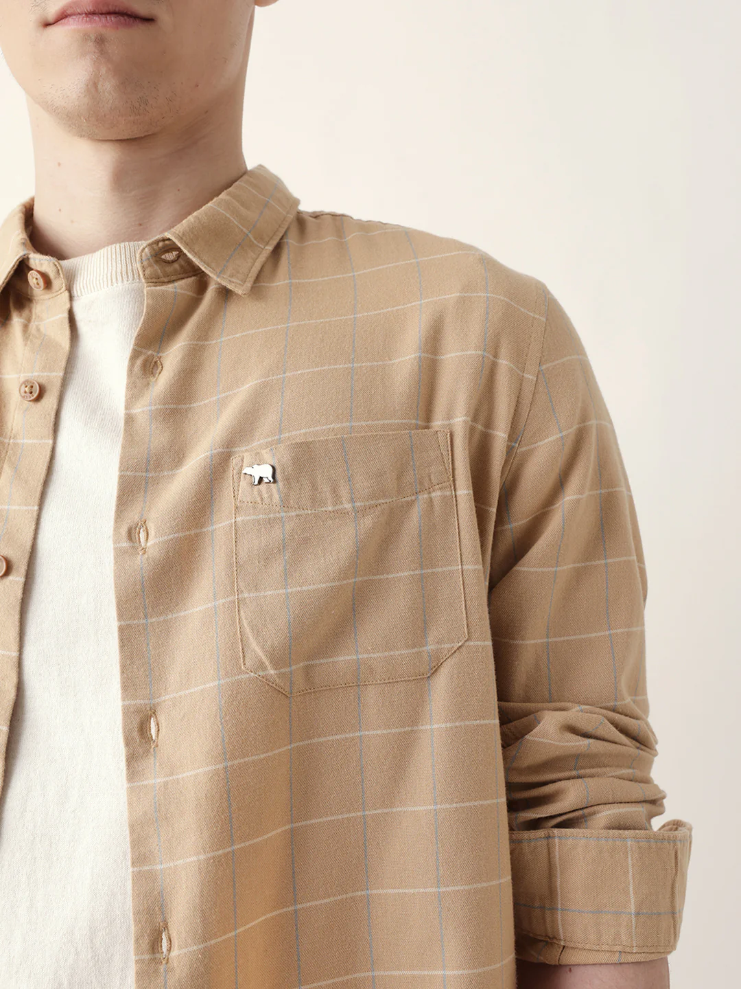 Men Casual Plaid Button-Down Shirt - Image 6