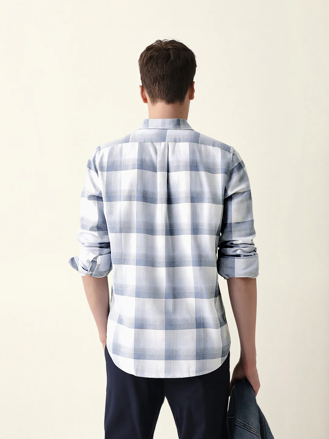 Men Casual Plaid Button-Down Shirt - Image 6