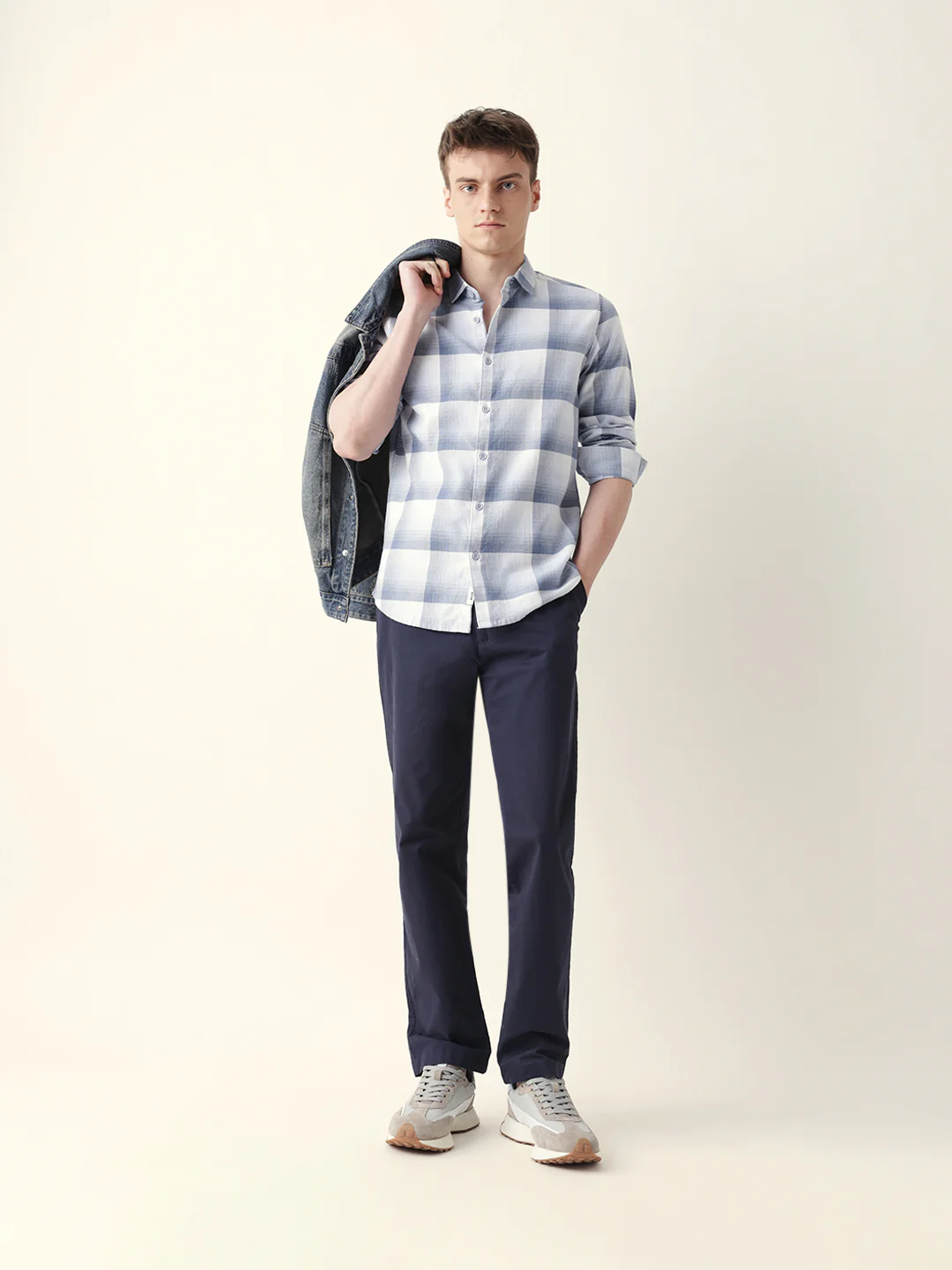 Men Casual Plaid Button-Down Shirt - Image 7