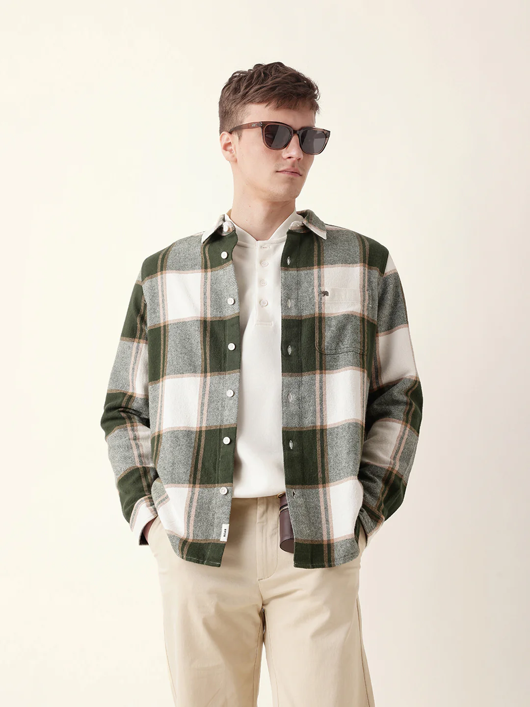 Men Casual Plaid Flannel Shirt - Image 3