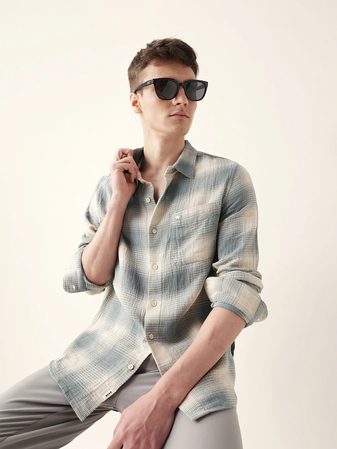 Men Casual Plaid Flannel Shirt