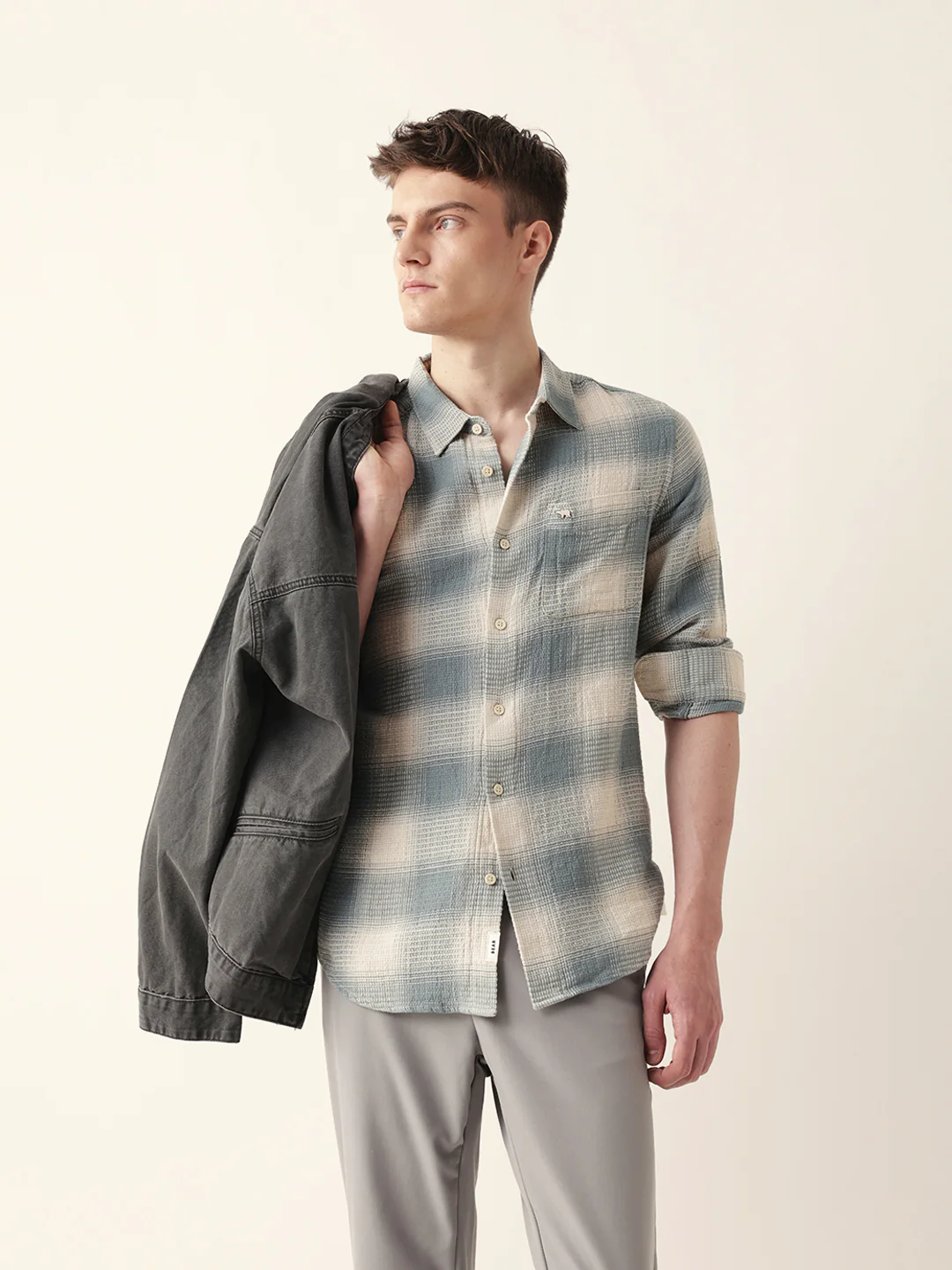 Men Casual Plaid Flannel Shirt - Image 3