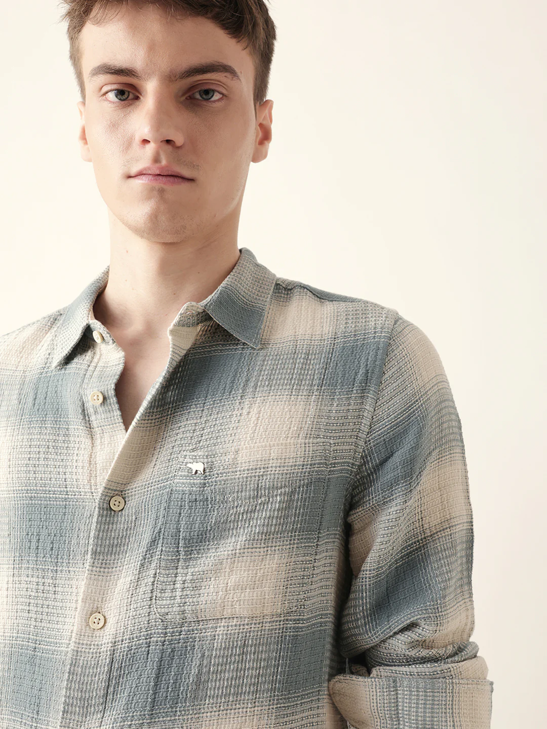 Men Casual Plaid Flannel Shirt - Image 6