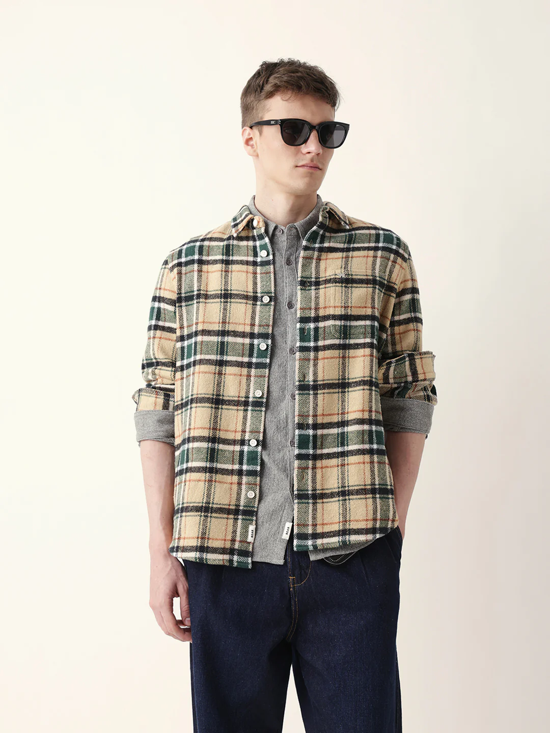 Men Casual Plaid Flannel Shirt - Image 3