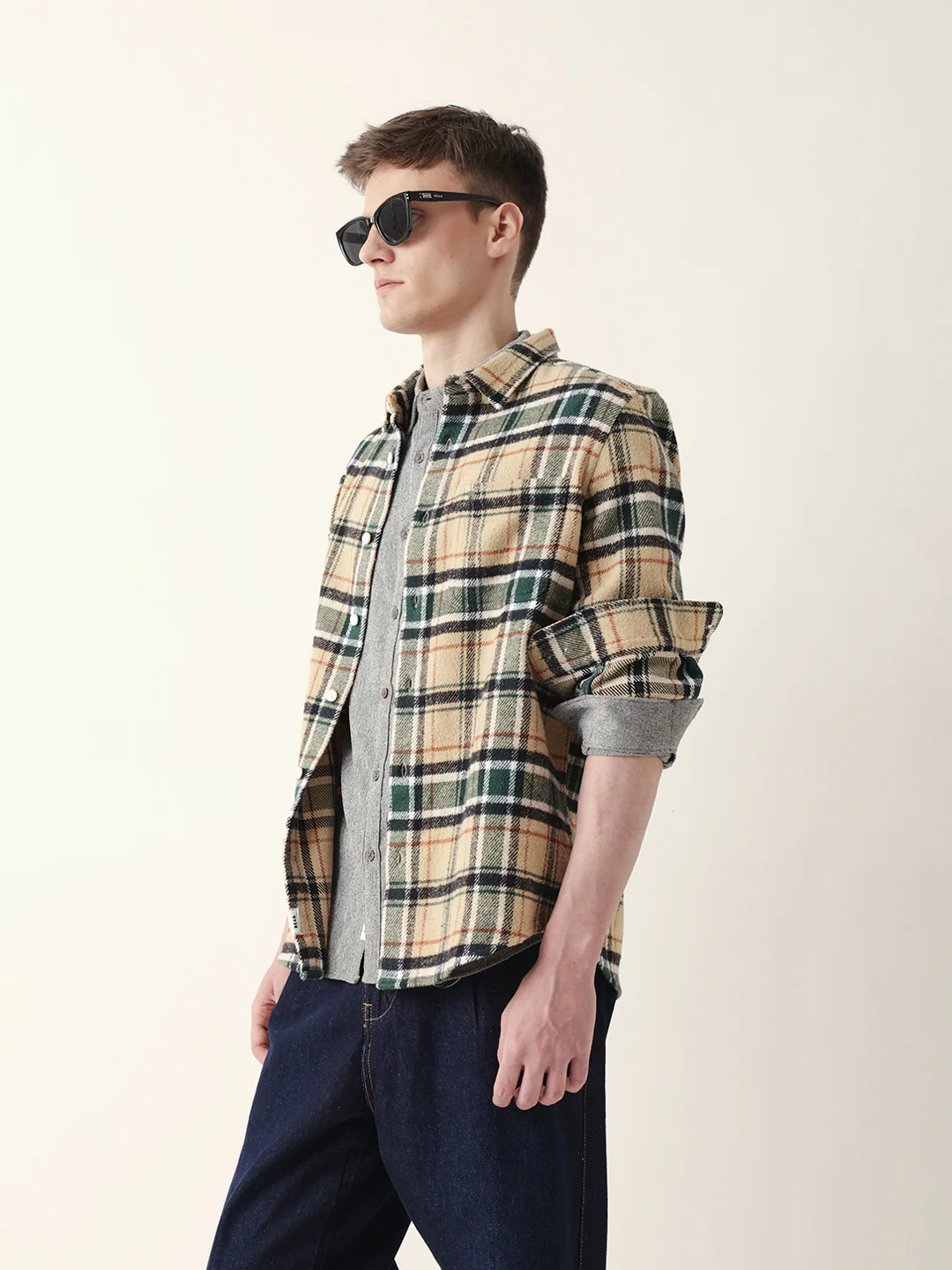 Men Casual Plaid Flannel Shirt - Image 4