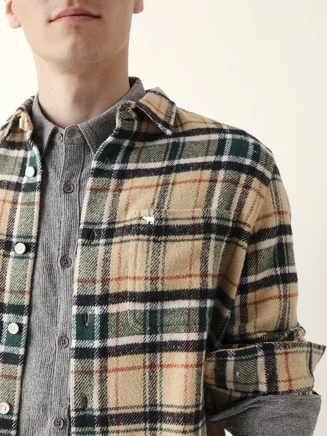 Men Casual Plaid Flannel Shirt - Image 6