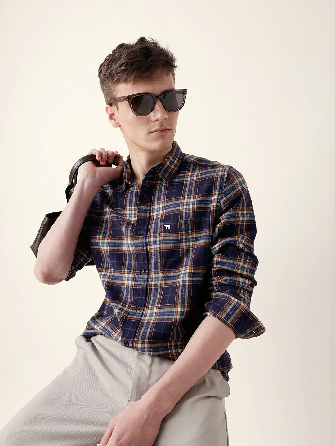 Men Casual Plaid Shirt