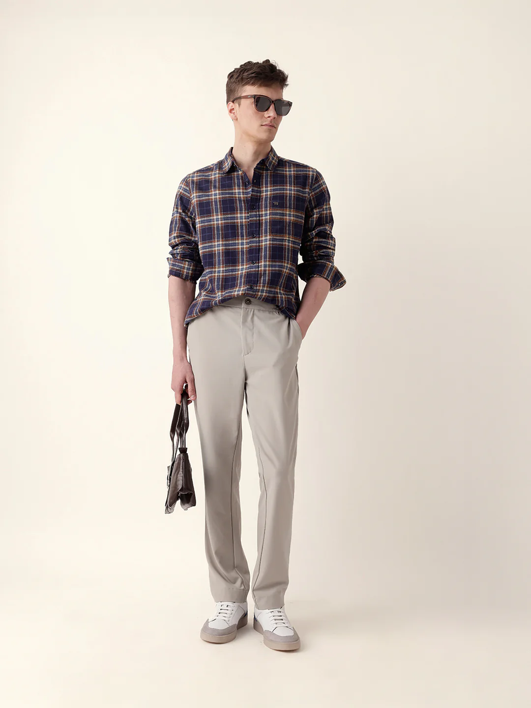 Men Casual Plaid Shirt - Image 2