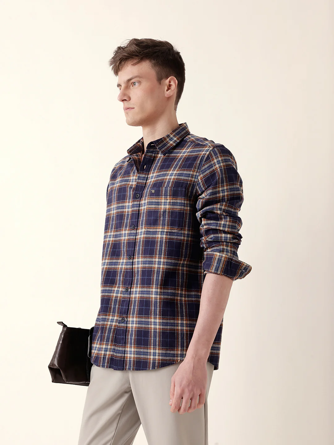 Men Casual Plaid Shirt - Image 4
