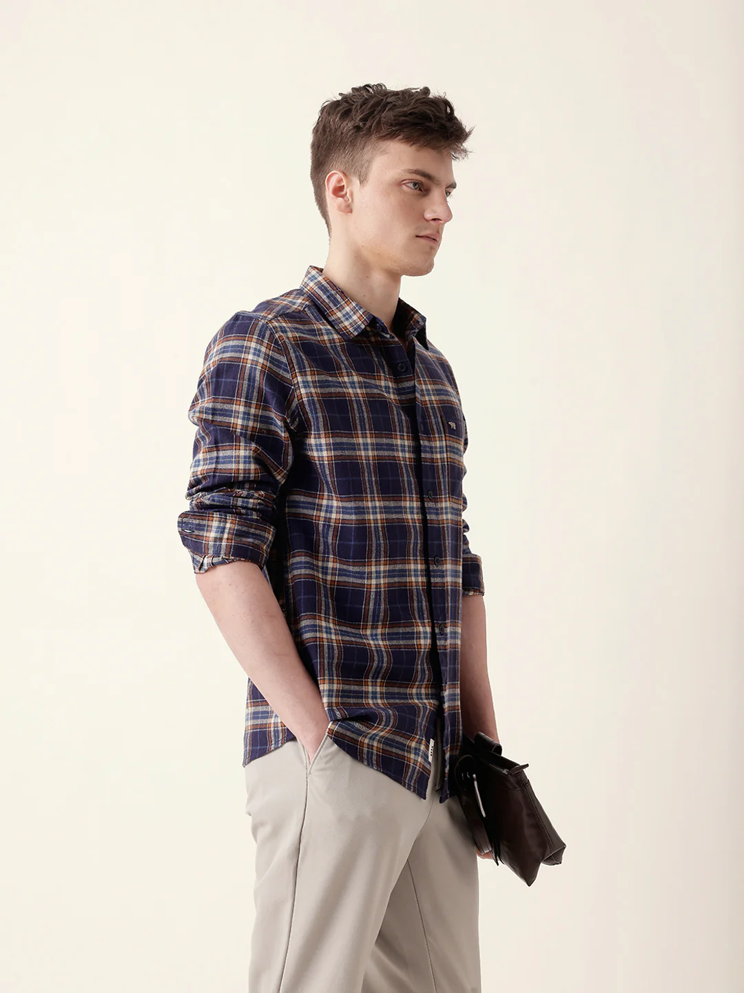 Men Casual Plaid Shirt - Image 5
