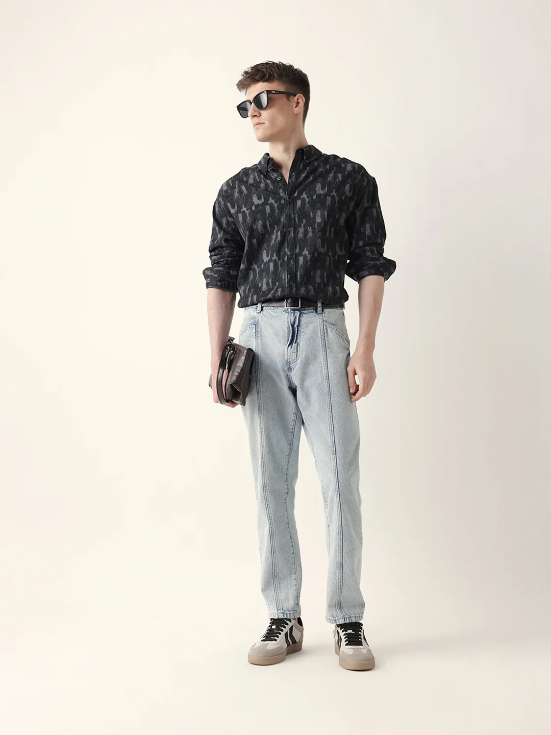 Men Casual Printed Button-Down Shirt - Image 2
