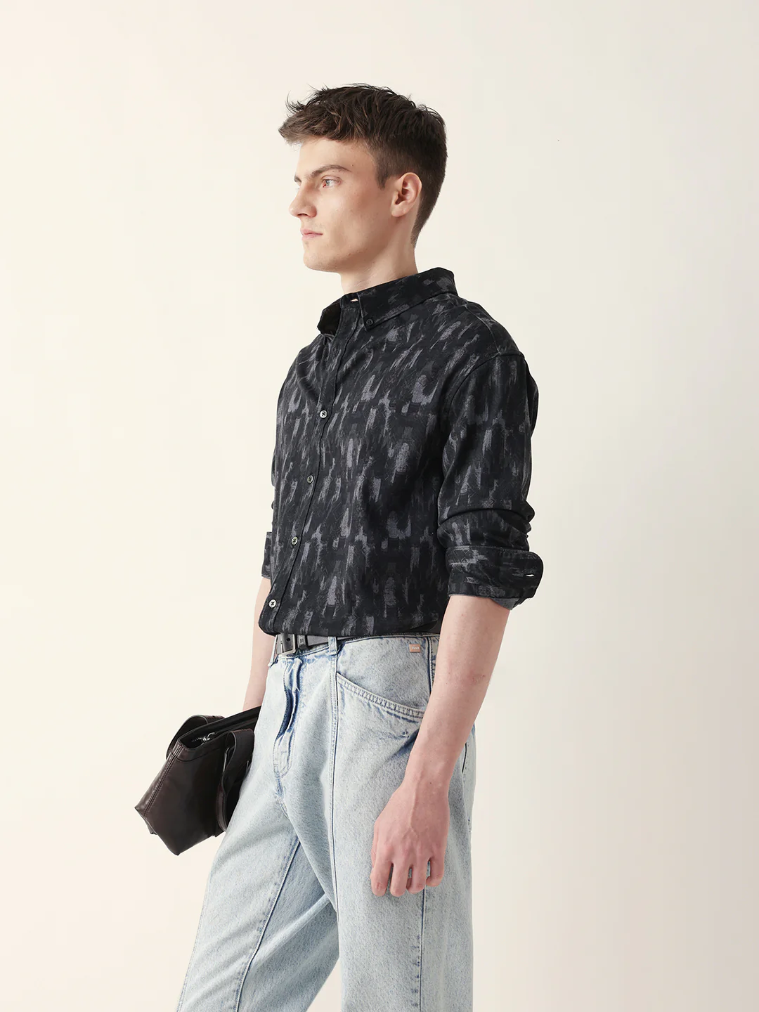 Men Casual Printed Button-Down Shirt - Image 4