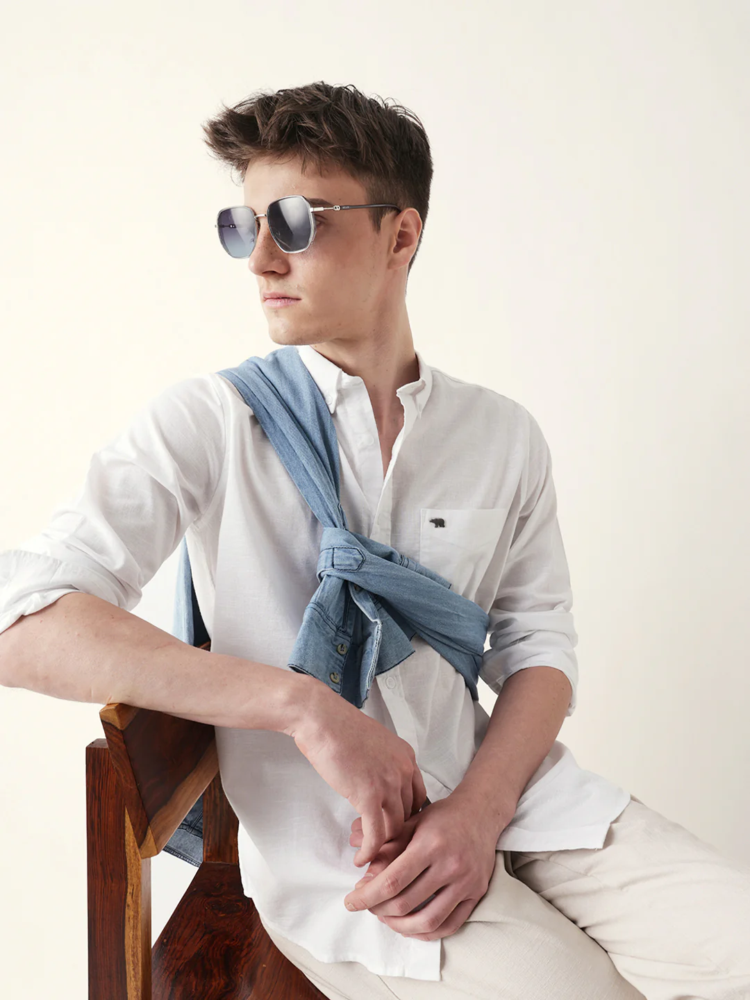 Men Casual Solid Button-Down Shirt