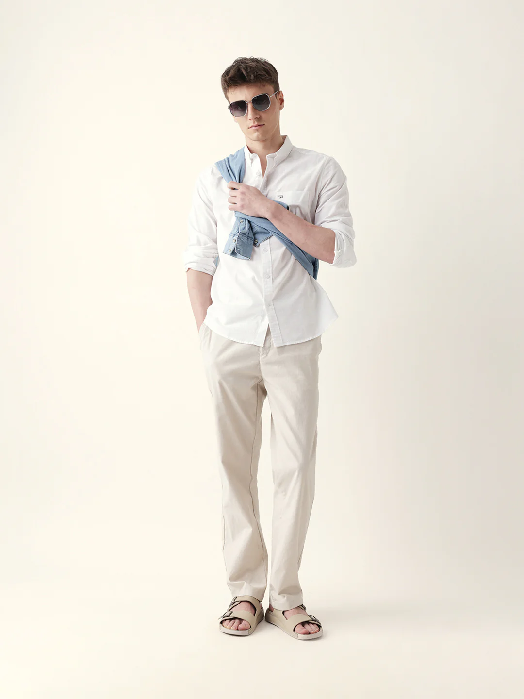 Men Casual Solid Button-Down Shirt - Image 2
