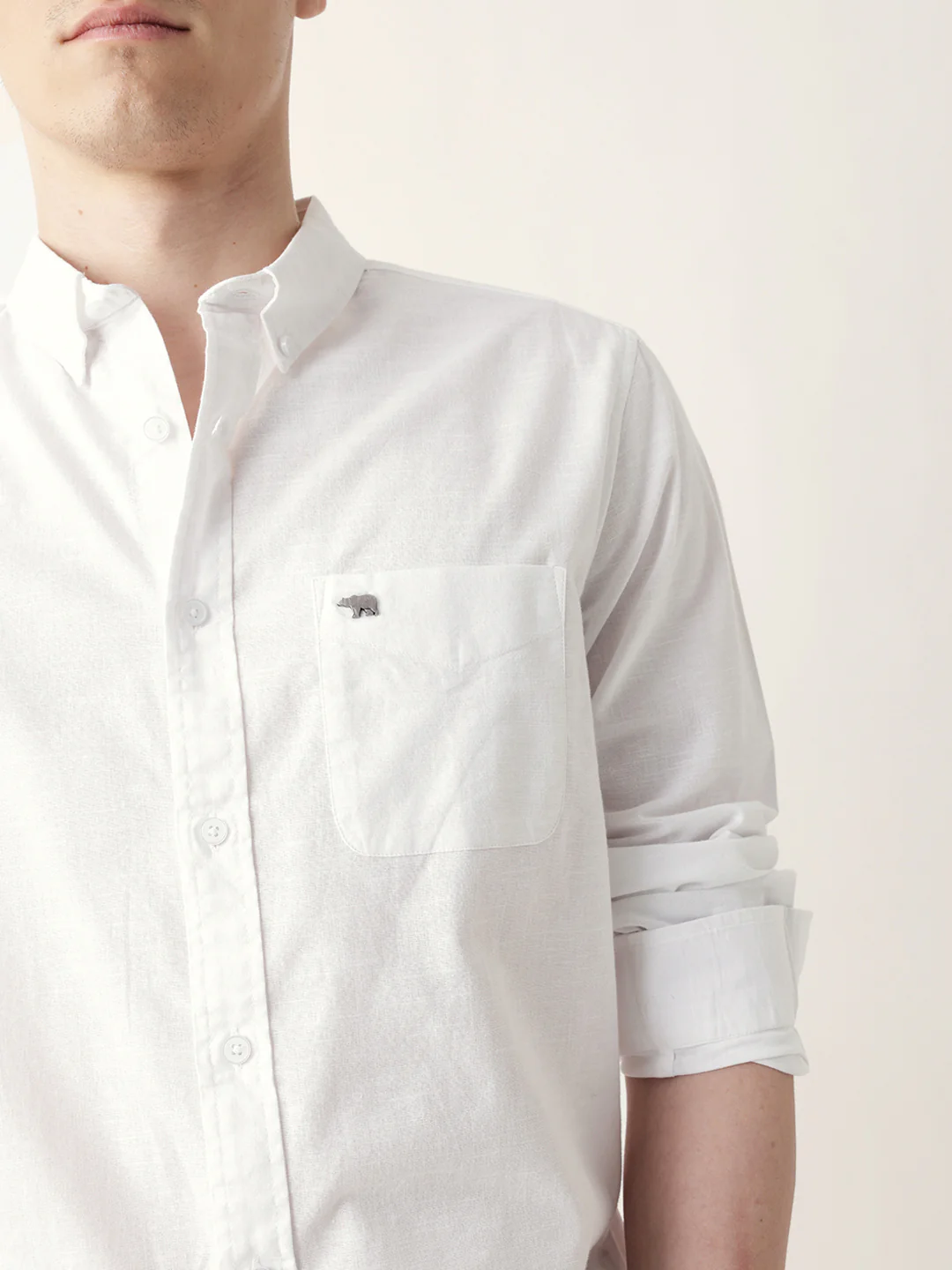 Men Casual Solid Button-Down Shirt - Image 6