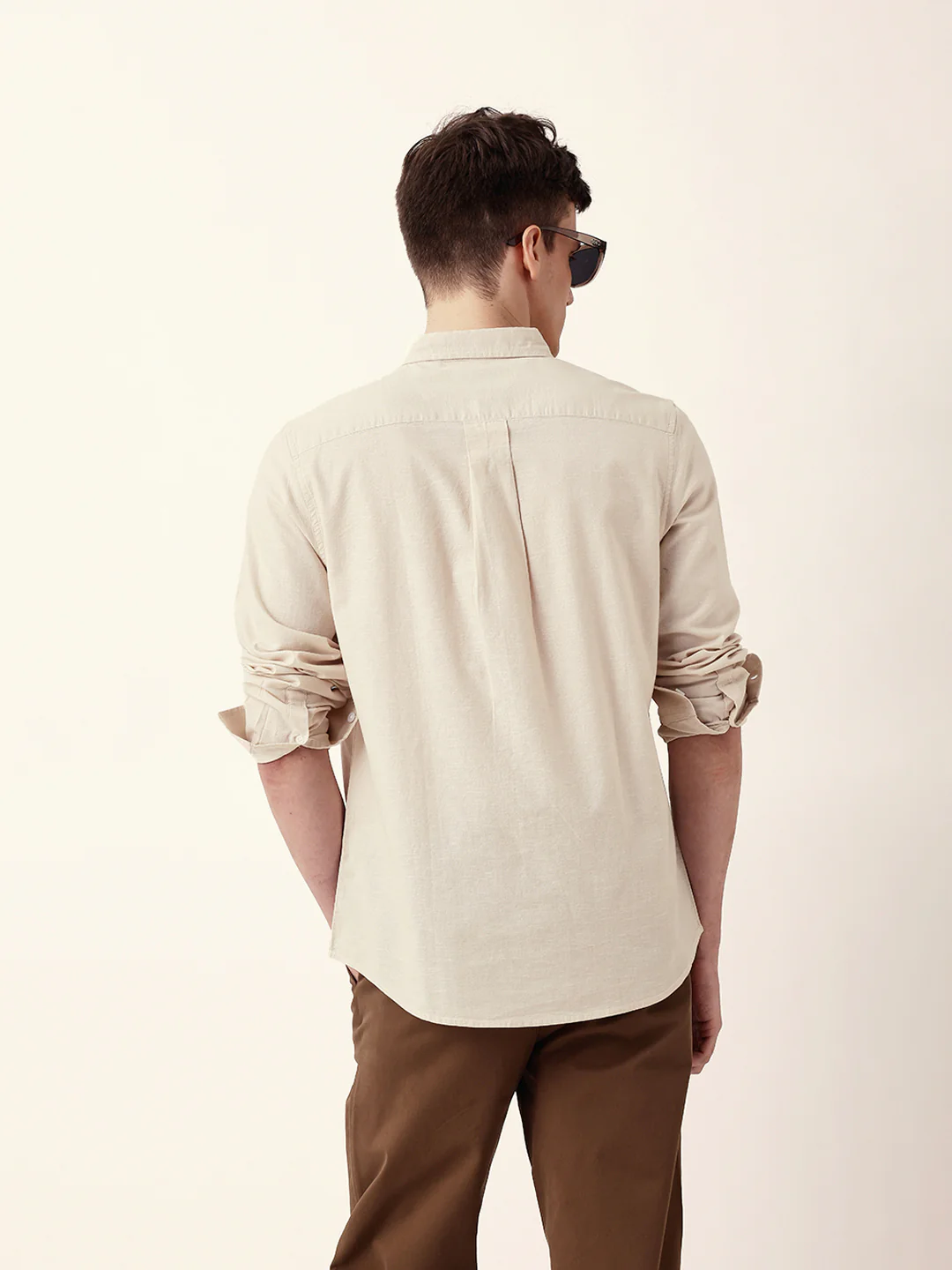 Men Casual Solid Button-Down Shirt - Image 6