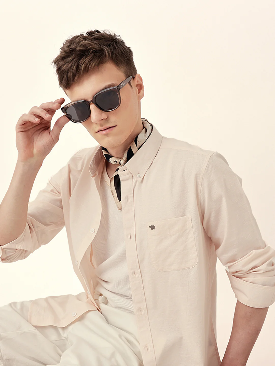 Men Casual Solid Button-Down Shirt
