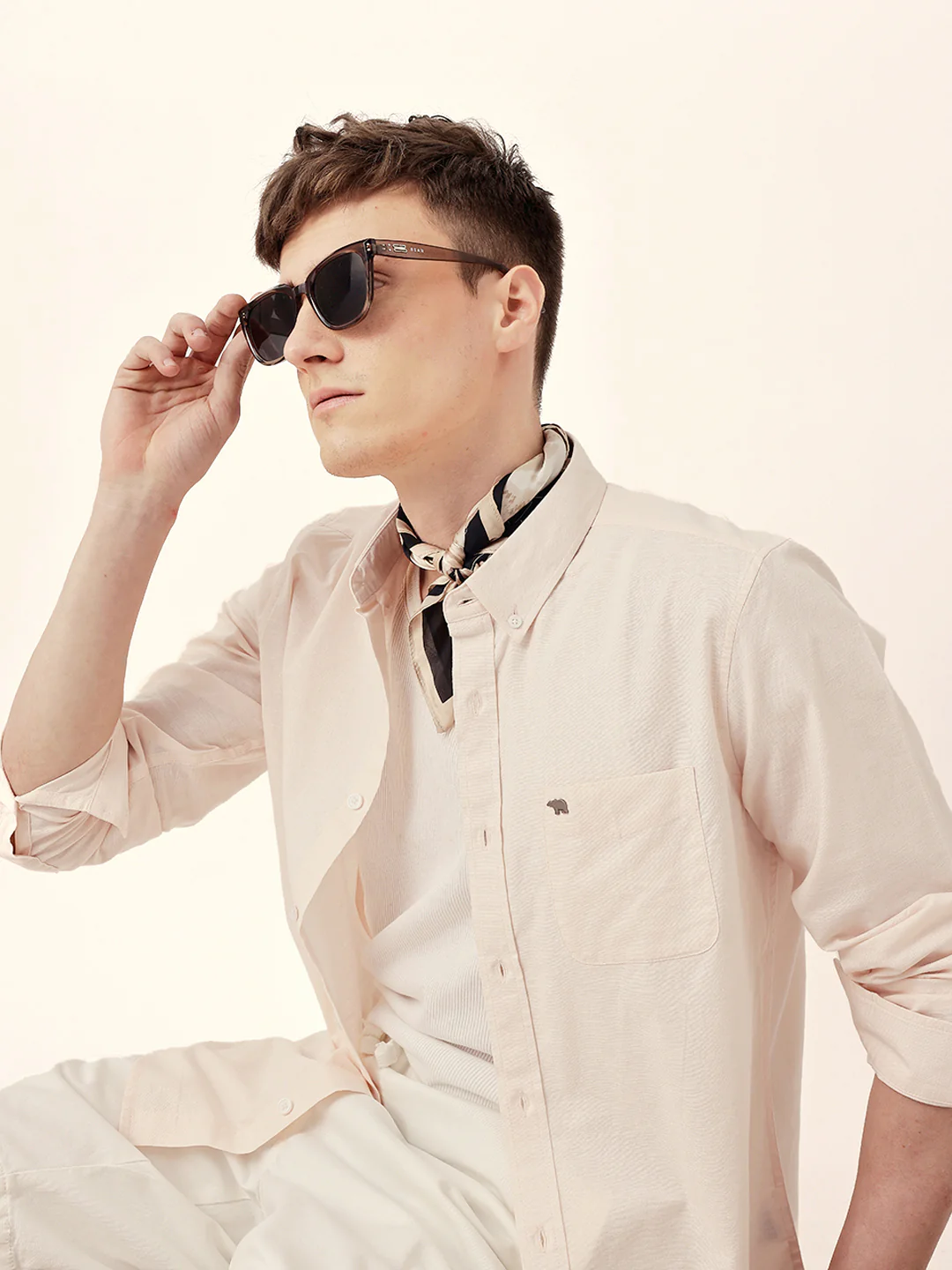 Men Casual Solid Button-Down Shirt - Image 2