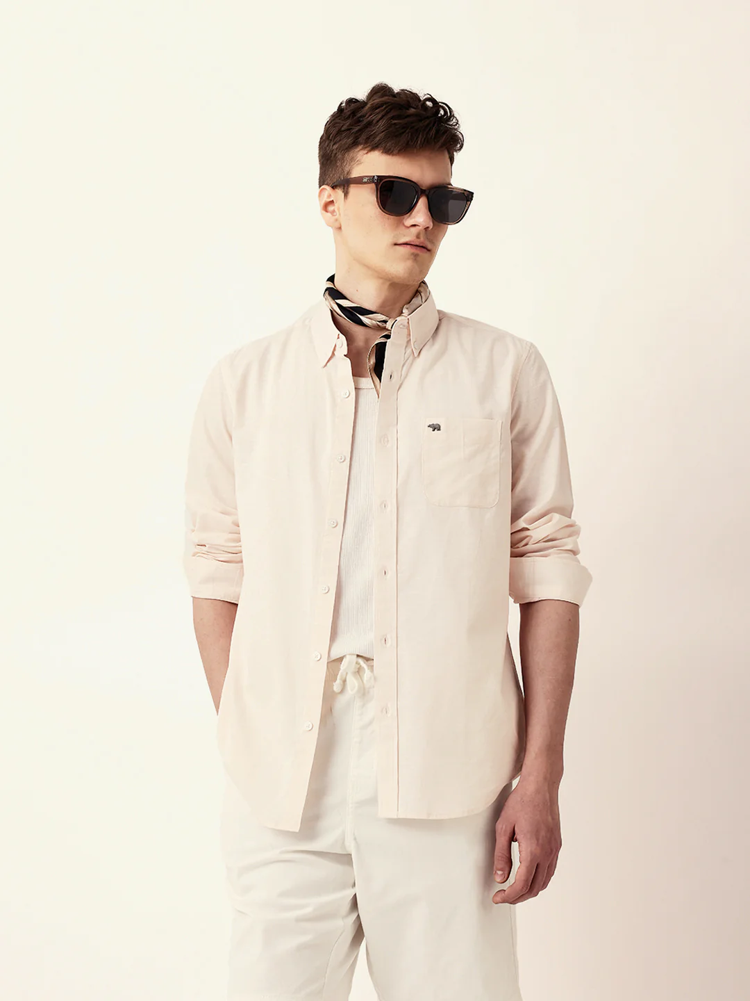 Men Casual Solid Button-Down Shirt - Image 3