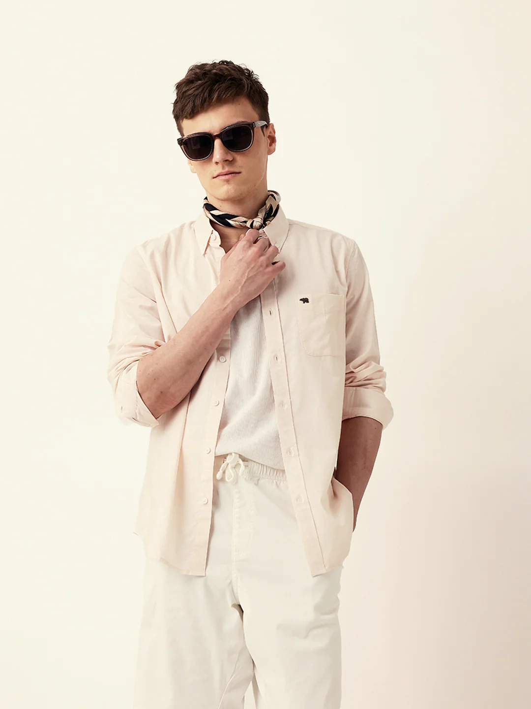 Men Casual Solid Button-Down Shirt - Image 4