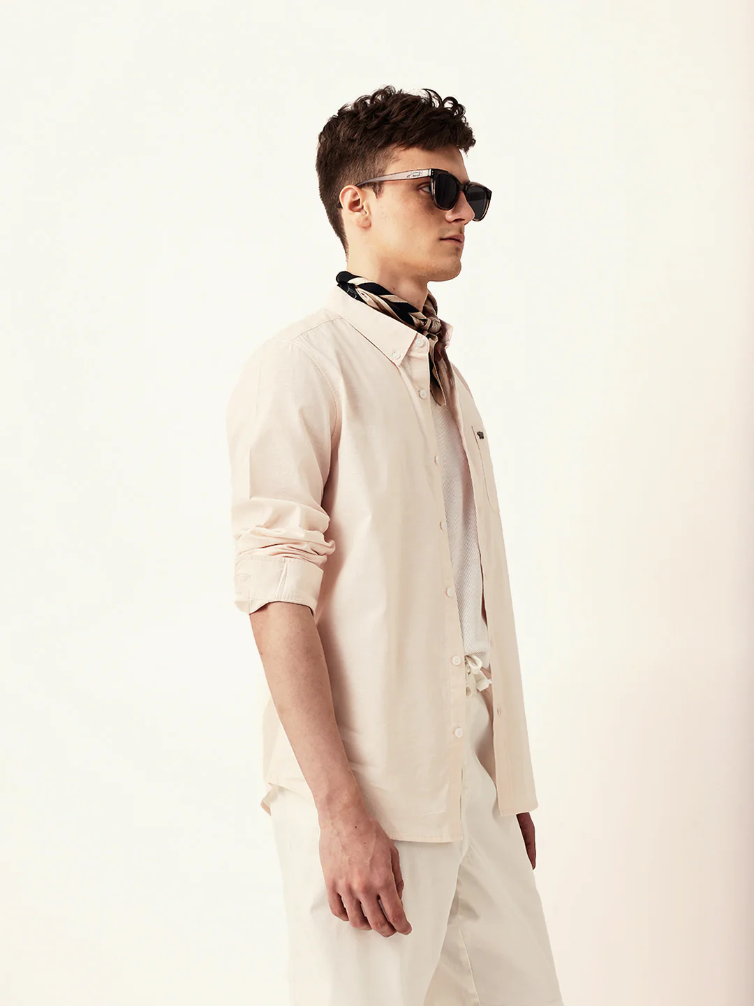 Men Casual Solid Button-Down Shirt - Image 6