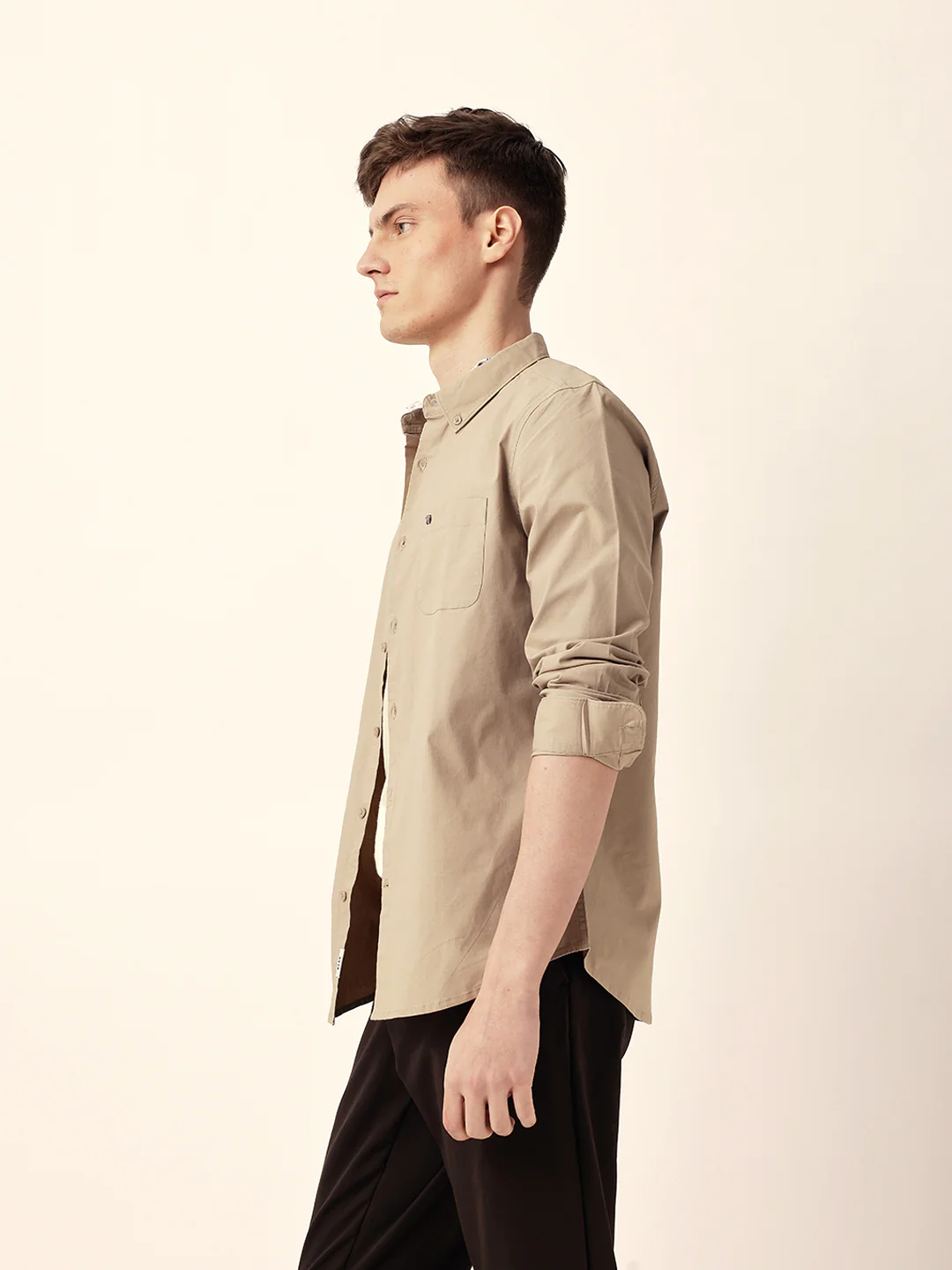 Men Casual Solid Oxford Shirt - Image 6